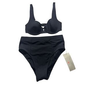 Sweaty Betty Women's Black High Waist Xtra Life & Laguna Underwired Bikini NWT